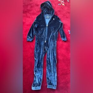 Onepiece Kids Unisex Velvet Blue Jumpsuit size 8/9